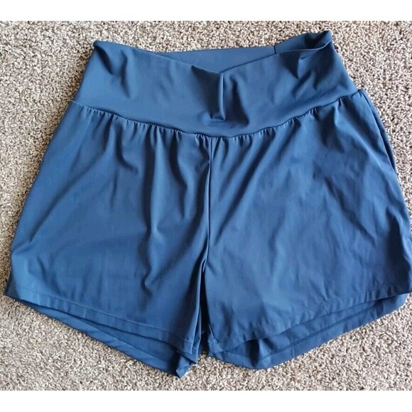 Halara Pants - Halara Women's Super High Waisted 2-in-1 Yoga Shorts Size XL Blue Indigo Hybrid